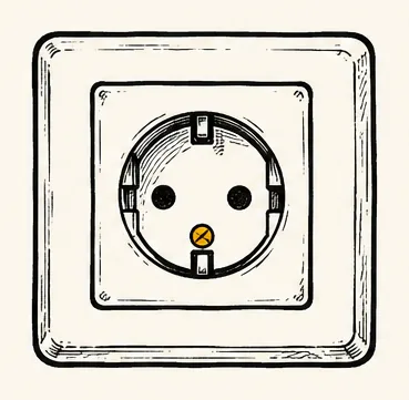 Ilustrație de atelier cu o priză electrică